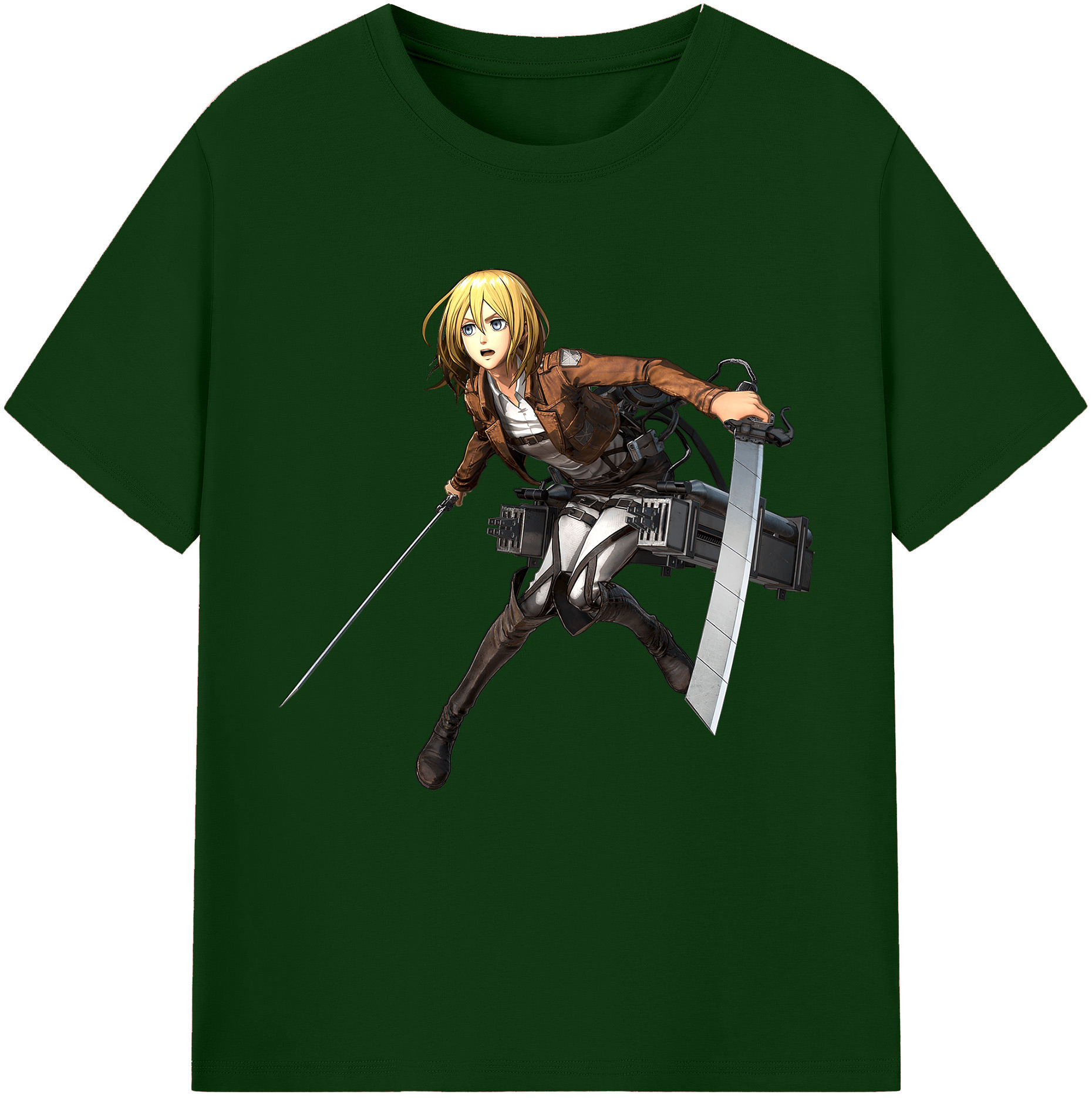 （画像用） 進撃の巨人 クリスタ·レンズ Attack on Titan Christa Lenz 綿100％半袖Tシャツ（フロントプリント）
